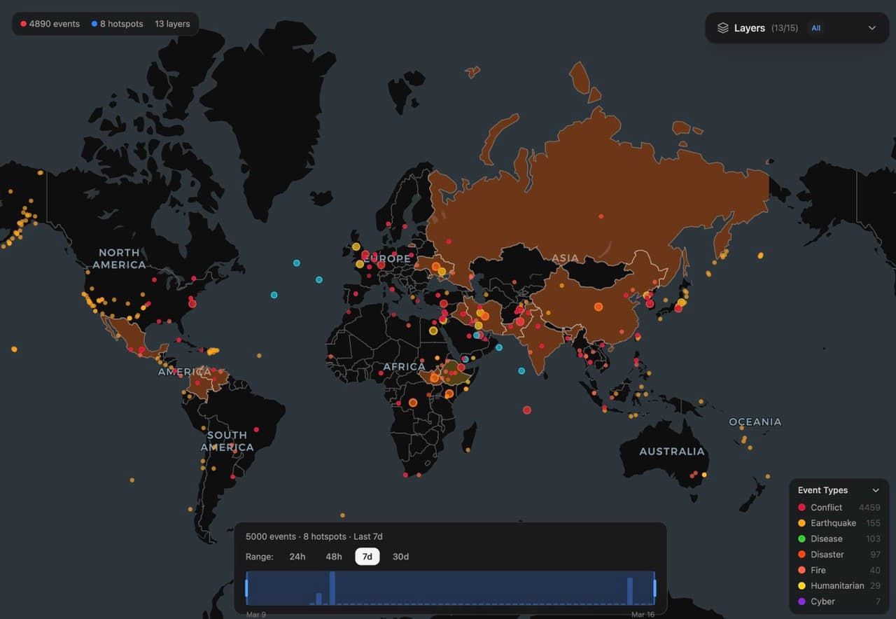 CLERINT 3D Globe — real-time geospatial intelligence visualization